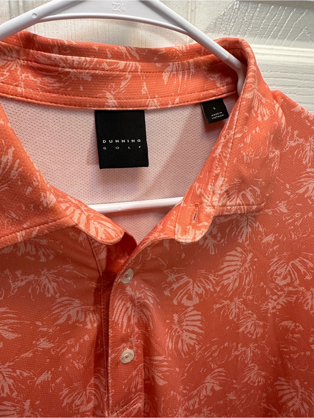 Men's Coral Printed Polo Shirt with Soft Collar - Picture 2 of 5